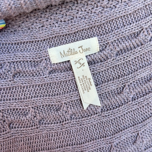 Matilda Jane Beige Cable Knit Waterfall Sweater Vest Cardigan Women's Size Small - Picture 7 of 8